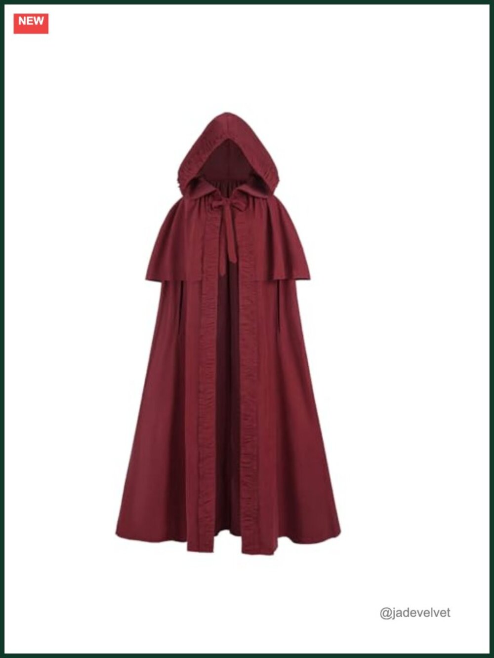 Renaissance Hooded Cloak Faux Suede Cape Cosplay Halloween Medieval